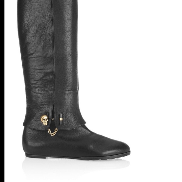 Alexander McQueen flat boots with skulls - Picture 3 of 8